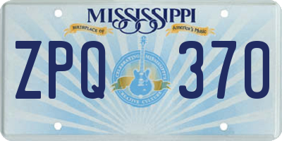 MS license plate ZPQ370
