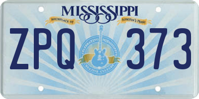 MS license plate ZPQ373