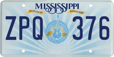 MS license plate ZPQ376