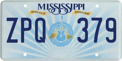 MS license plate ZPQ379