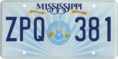 MS license plate ZPQ381
