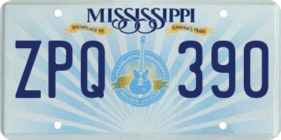 MS license plate ZPQ390