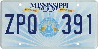 MS license plate ZPQ391