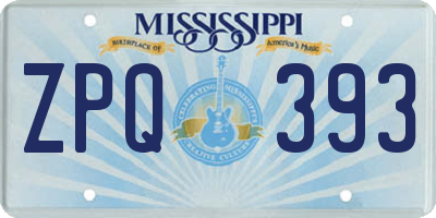 MS license plate ZPQ393