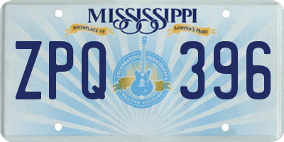 MS license plate ZPQ396