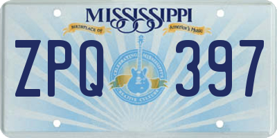 MS license plate ZPQ397