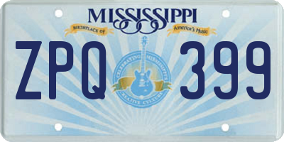 MS license plate ZPQ399