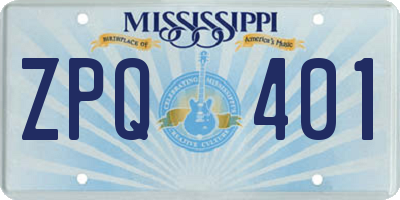 MS license plate ZPQ401