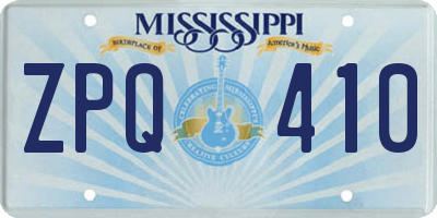 MS license plate ZPQ410