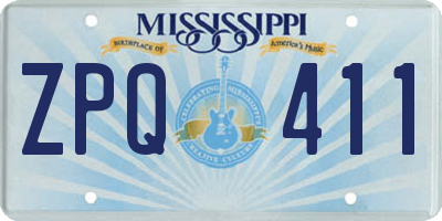 MS license plate ZPQ411