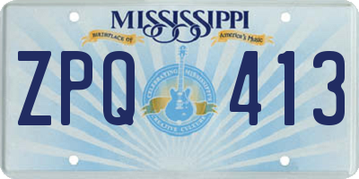 MS license plate ZPQ413