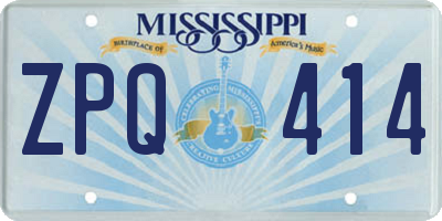 MS license plate ZPQ414