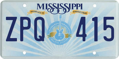 MS license plate ZPQ415