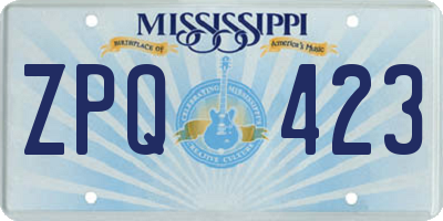 MS license plate ZPQ423