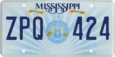 MS license plate ZPQ424