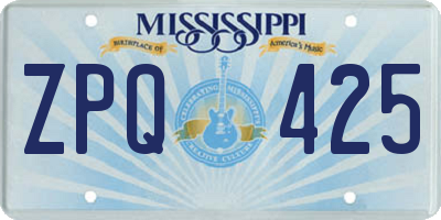 MS license plate ZPQ425