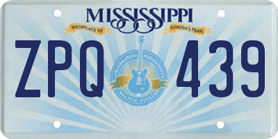 MS license plate ZPQ439