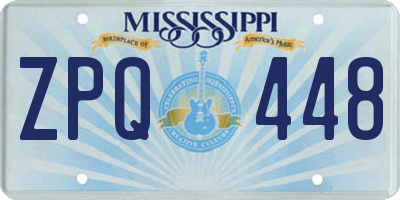 MS license plate ZPQ448
