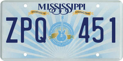 MS license plate ZPQ451
