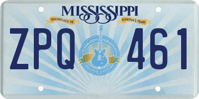 MS license plate ZPQ461