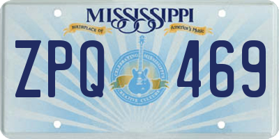 MS license plate ZPQ469