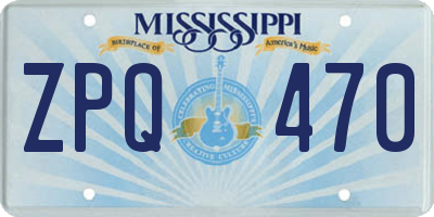 MS license plate ZPQ470