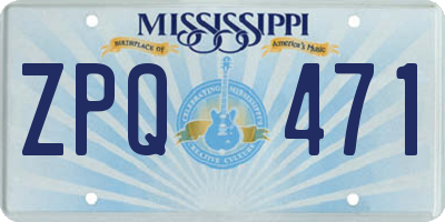MS license plate ZPQ471