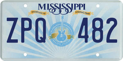 MS license plate ZPQ482