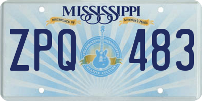 MS license plate ZPQ483