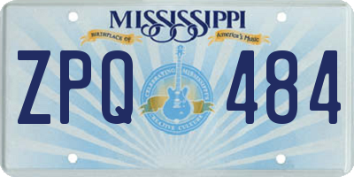 MS license plate ZPQ484