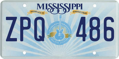 MS license plate ZPQ486
