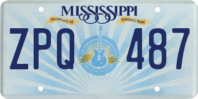 MS license plate ZPQ487