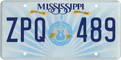 MS license plate ZPQ489