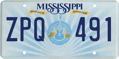 MS license plate ZPQ491