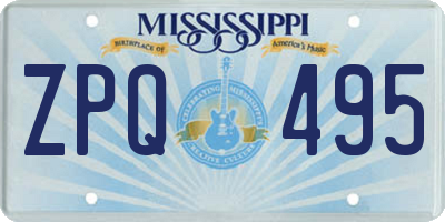 MS license plate ZPQ495