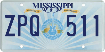 MS license plate ZPQ511