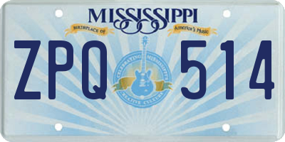 MS license plate ZPQ514
