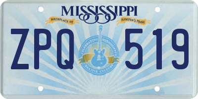 MS license plate ZPQ519