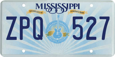 MS license plate ZPQ527
