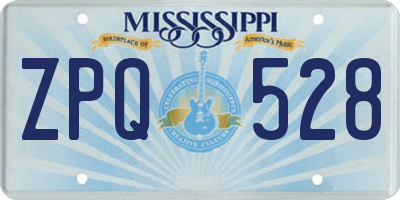 MS license plate ZPQ528