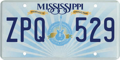 MS license plate ZPQ529