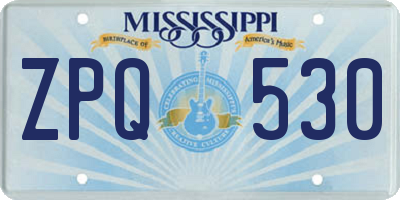 MS license plate ZPQ530