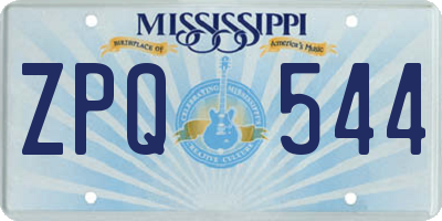 MS license plate ZPQ544