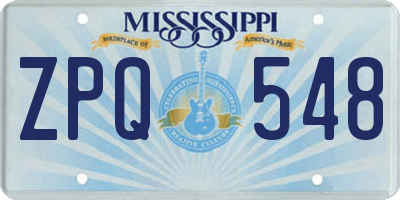 MS license plate ZPQ548