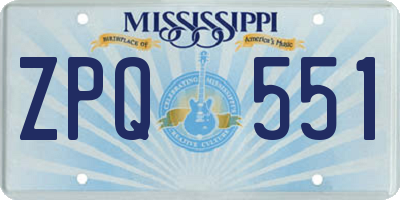 MS license plate ZPQ551