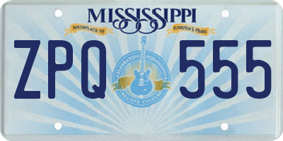 MS license plate ZPQ555