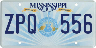 MS license plate ZPQ556