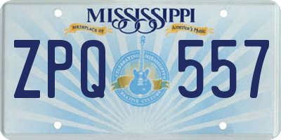 MS license plate ZPQ557
