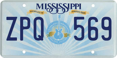 MS license plate ZPQ569