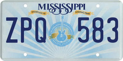MS license plate ZPQ583